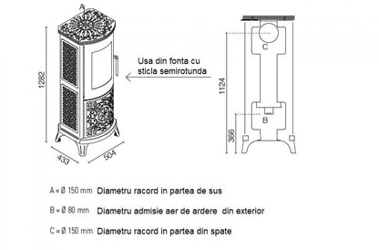 Soba Alberta 8-9.5 kw Alama  A+ Randament 86%