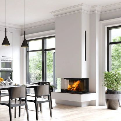 Focar semineu nbc 80 36 trei laturi deschidere verticala samota neagra