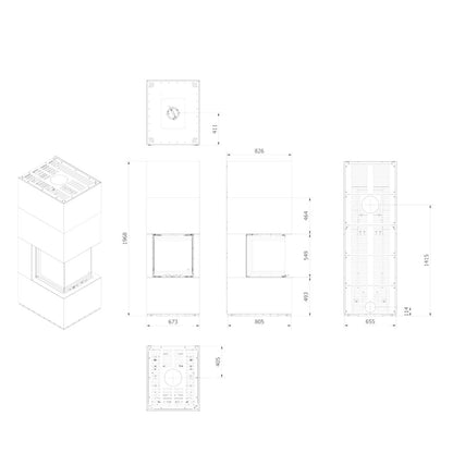 Focar modular NBC 8kW L Fokos Grafite - samota neagra