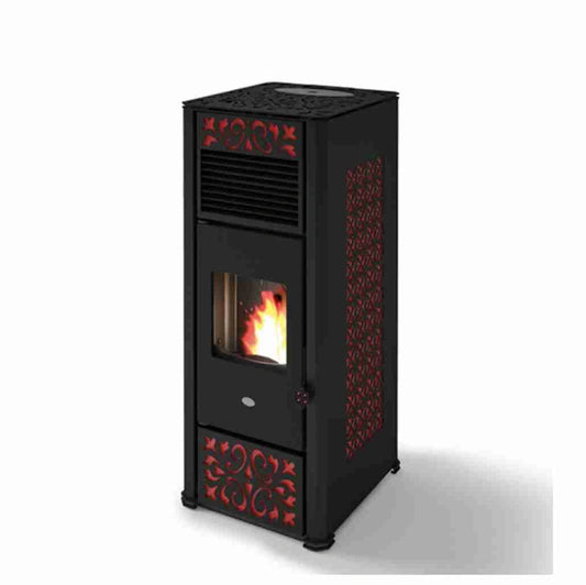 SOBA PELETI 15KW - GEMMA ROSSO - 2 Ventilatoare
