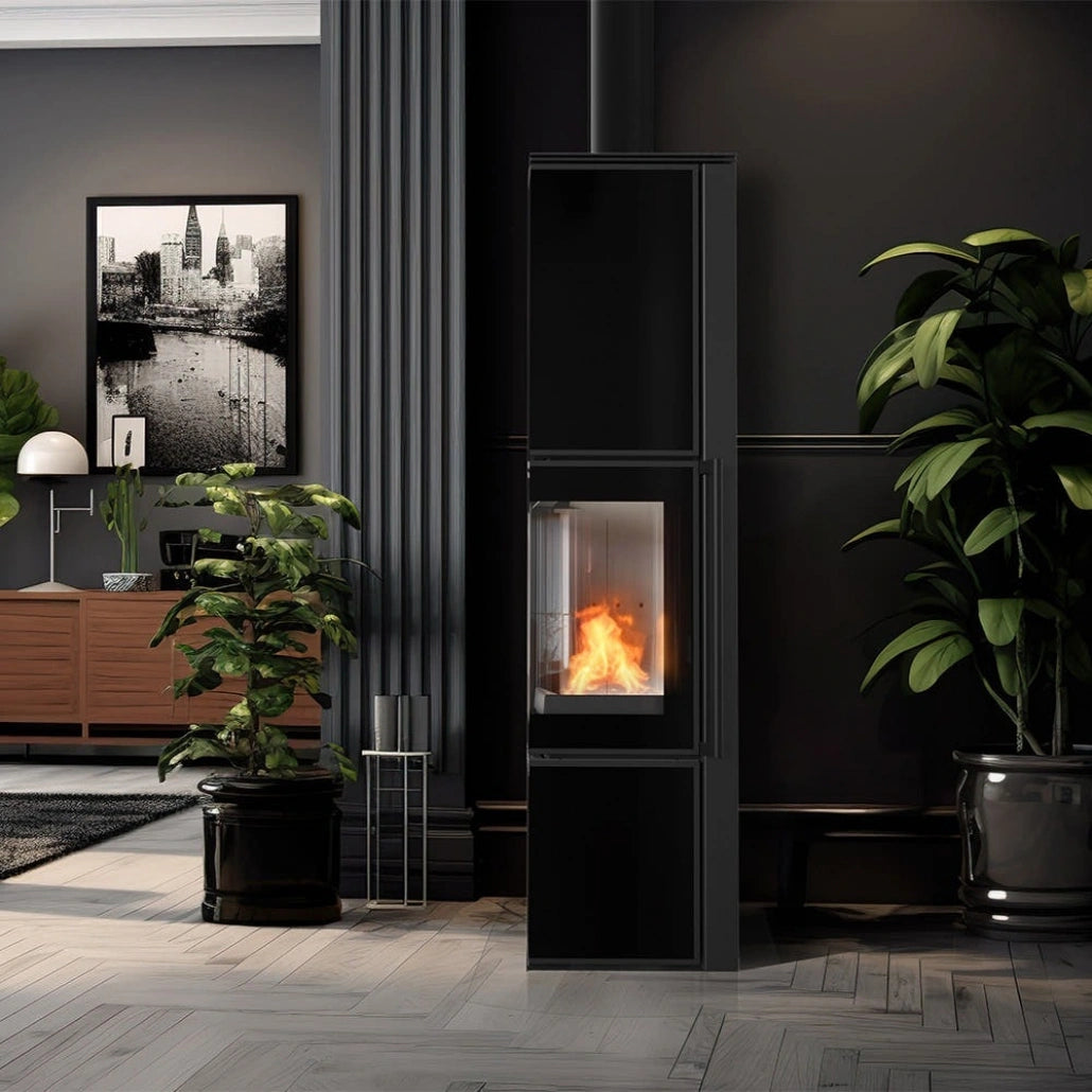 Soba Tora L 8-11kW - Panou negru de sticla