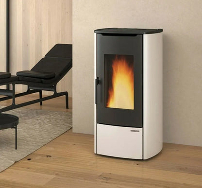 Sobă pe peleți ventilată Extraflame nordica MARINA IDRO H11 14,8 kW, tip centrala, - 425 m³ încălzibilă - IVORY