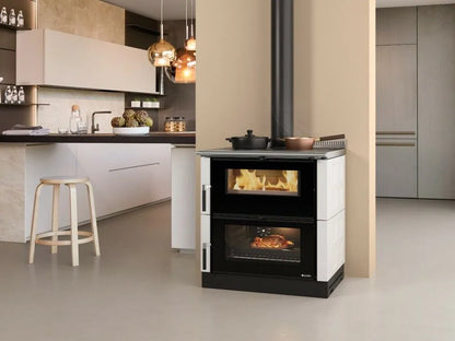 Nordica VERONA XXL MAIOLICA VST Sobă pe lemne 7.0 kw - încălzire 200 m³ - alb infinit