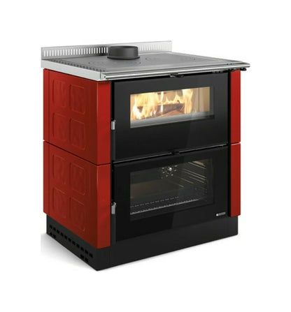 Nordica VERONA XXL MAIOLICA VST Sobă pe lemne 7.0 kw - încălzire 200 m³ - bordo