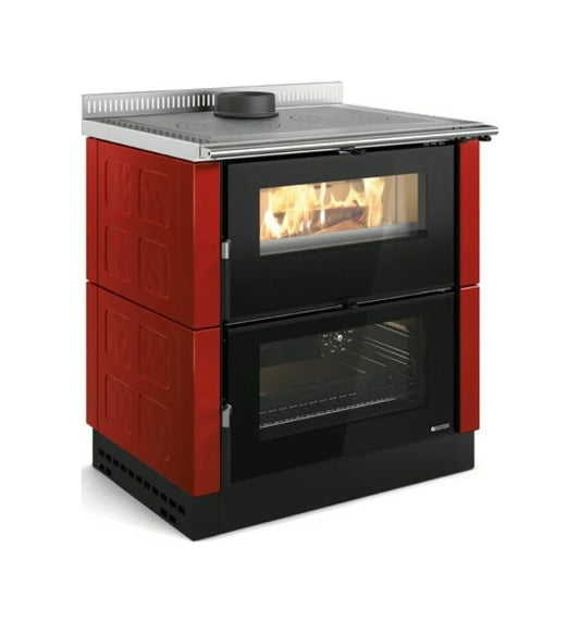 Nordica VERONA XXL MAIOLICA VST Sobă pe lemne 7.0 kw - încălzire 200 m³ - bordo