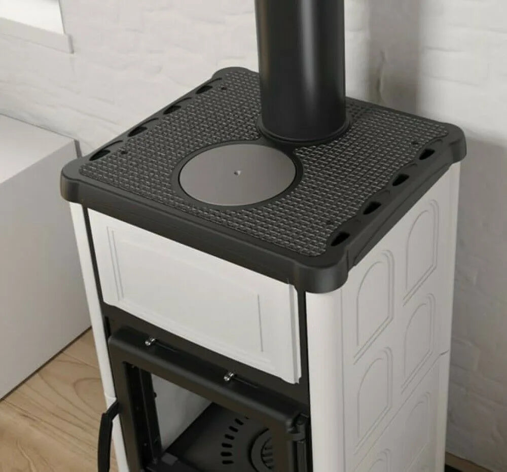 Sobă pe lemne Nordica CONCITA 2.0 cu sistem de recuperare a căldurii 11,8 kW - 338 m³ - alb infinit