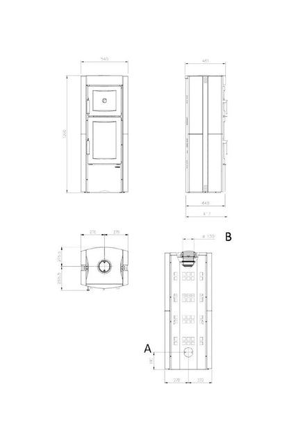 Sobă pe lemne Nordica ESTER FORNO EVO 8,2 kw - 235 m³ încălzibilă - piatră vulcanică naturală