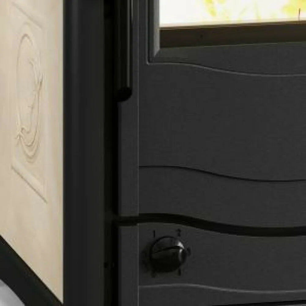 Sobă pe lemne tip centrala Nordica TERMOROSSELLA PLUS EVO DSA 4.0 11,1 kW - 318 m³ încălzită - crem