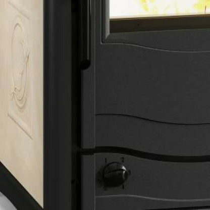 Sobă pe lemne tip centrala Nordica TERMOROSSELLA PLUS EVO DSA 4.0 11,1 kW - 318 m³ încălzită - crem