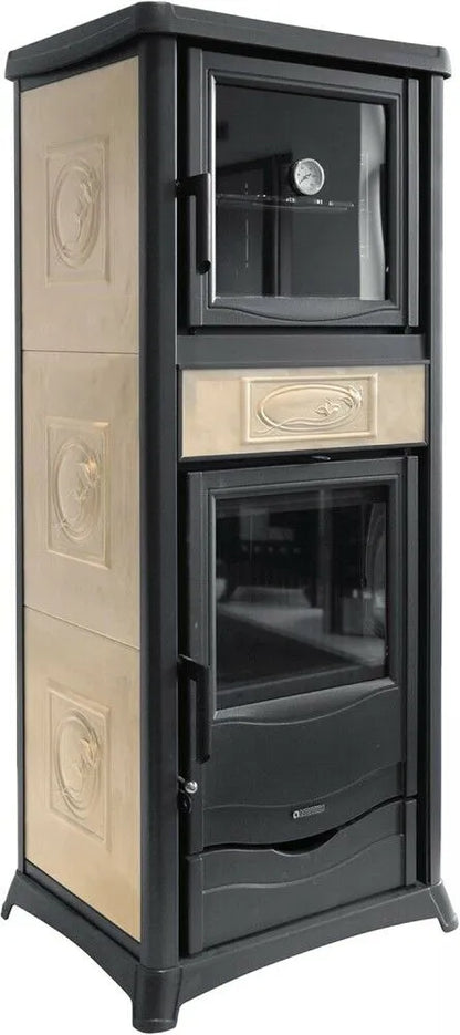 Nordica TERMOROSSELLA PLUS FORNO DSA 4.0 Termosobă pe lemne , tip centrala cu 11,1 kW - cuptor încălzitor de 318 m³ -crem