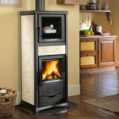 Nordica TERMOROSSELLA PLUS FORNO DSA 4.0 Termosobă pe lemne , tip centrala cu 11,1 kW - cuptor încălzitor de 318 m³ -crem