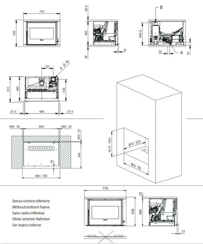 FOCAR PELETI COMFORT P70 H49 5.0 3,0-8,0 kW