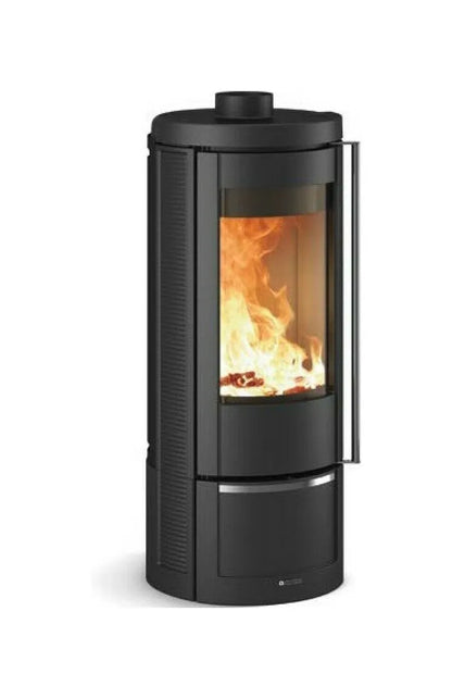 Sobă pe lemne 7,5 kw - 215 m³ încălzibilă - antracit negru