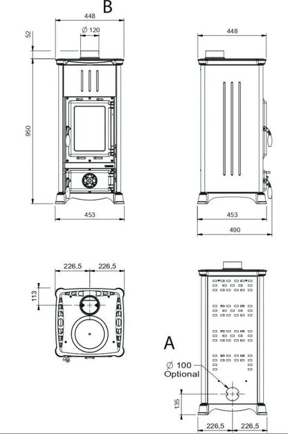 Soba lemn EMILIANA STEEL