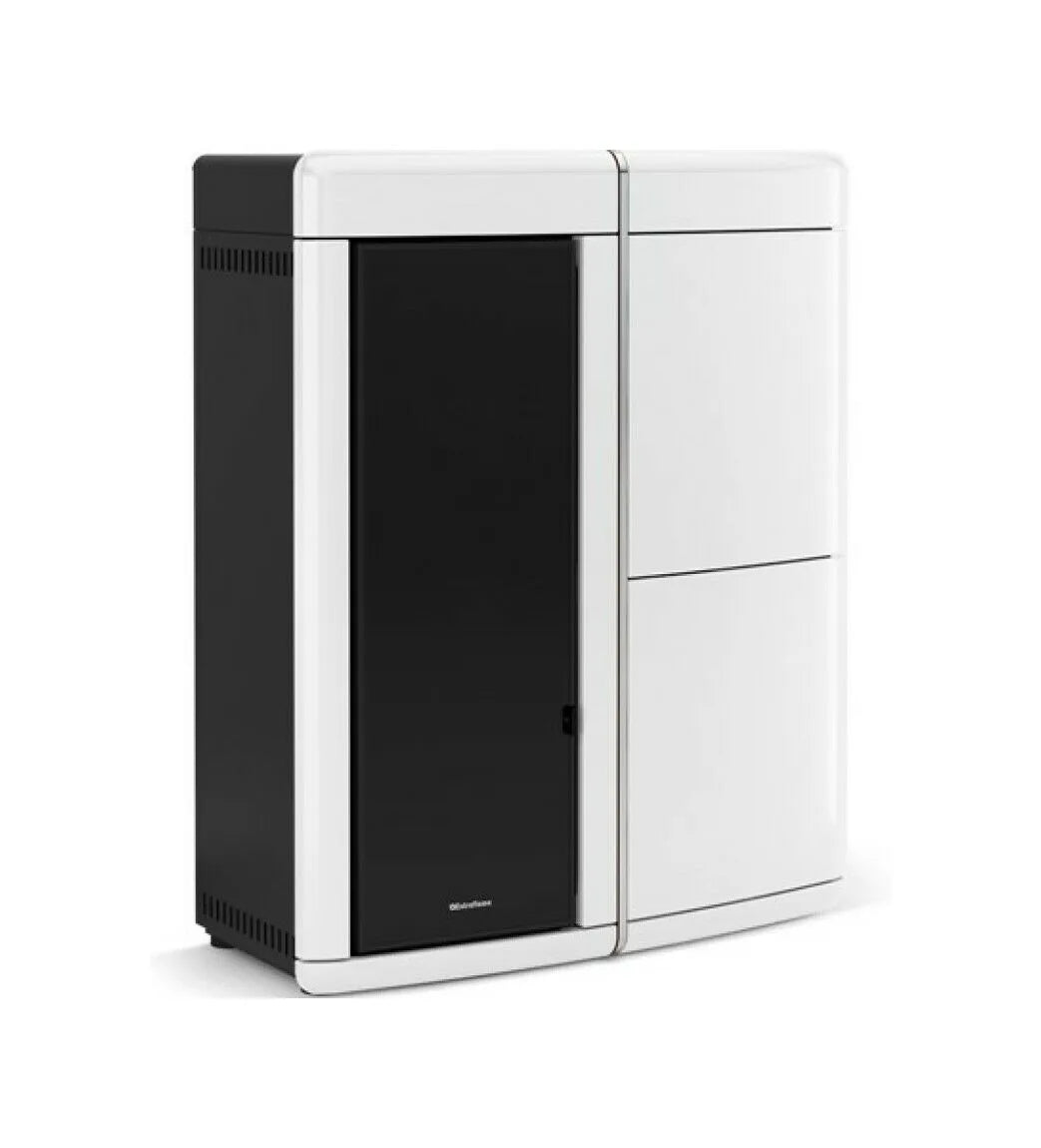 Sobă  centrala ermetică pe peleți Extraflame nordica EVELYNE IDRO 2.0 Evolution 18 kw - 517 m³ - albă