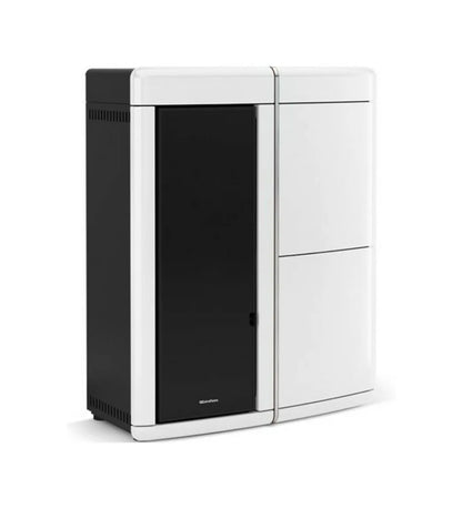 Sobă  centrala ermetică pe peleți Extraflame nordica EVELYNE IDRO 2.0 Evolution 18 kw - 517 m³ - albă