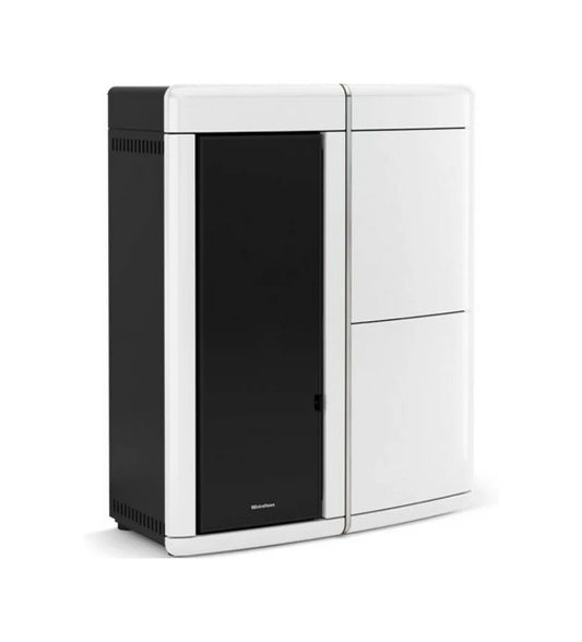 Sobă  centrala ermetică pe peleți Extraflame nordica EVELYNE IDRO 2.0 Evolution 18 kw - 517 m³ - albă