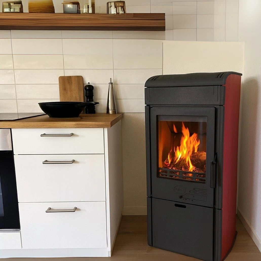 Soba de fonta VESTA Rosu - 9 kW