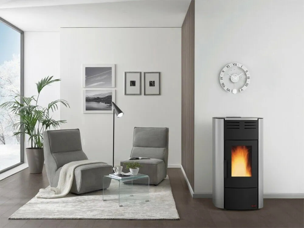 Extraflame nordica RAFFAELLA IDRO H15 5.0 Termosoba cu peleți 19 kw - 545 m³ - gri deschis