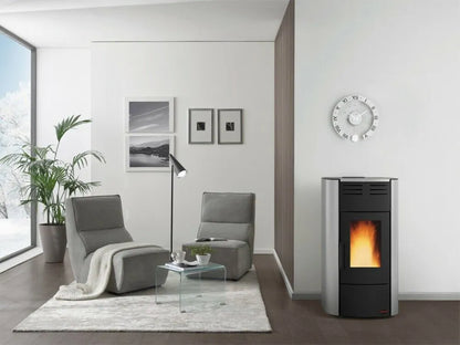 Extraflame nordica RAFFAELLA IDRO H15 5.0 Termosoba cu peleți 19 kw - 545 m³ - gri deschis