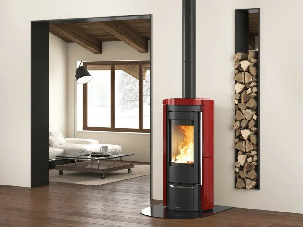 Sobă pe lemne Nordica LIÙ 5.0 Prestige 7,5 kw - 215 m³ - Bordeaux