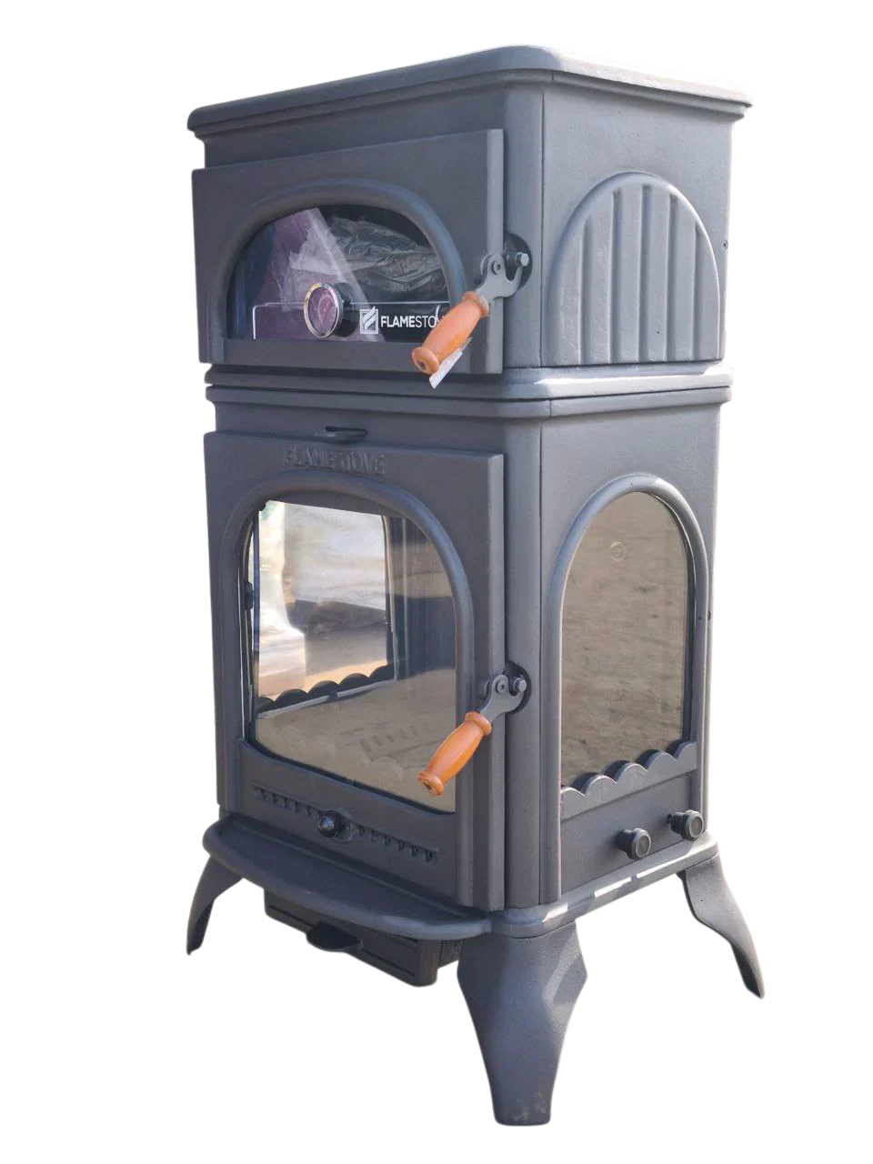 Șemineu Lux din Fontă Flame Stove Modena FS-024AK cu Cuptor - Încălzire Eficientă și Design Elegant