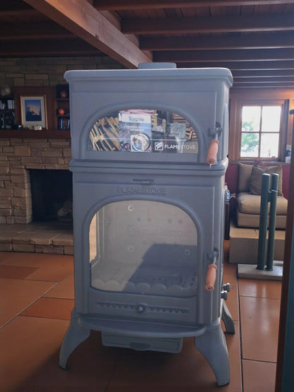 Șemineu Lux din Fontă Flame Stove Modena FS-024AK cu Cuptor - Încălzire Eficientă și Design Elegant