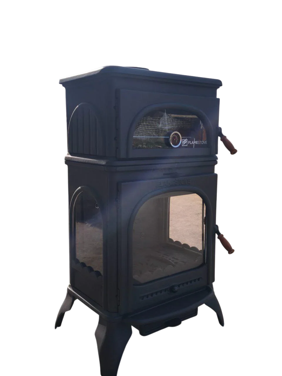 Șemineu Lux din Fontă Flame Stove Modena FS-024AK cu Cuptor - Încălzire Eficientă și Design Elegant