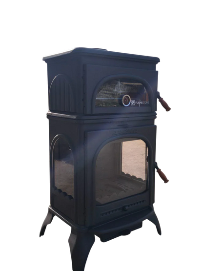 Șemineu Lux din Fontă Flame Stove Modena FS-024AK cu Cuptor - Încălzire Eficientă și Design Elegant