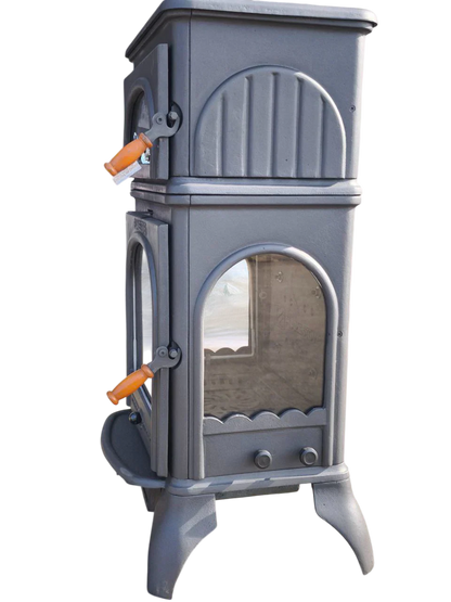 Șemineu Lux din Fontă Flame Stove Modena FS-024AK cu Cuptor - Încălzire Eficientă și Design Elegant