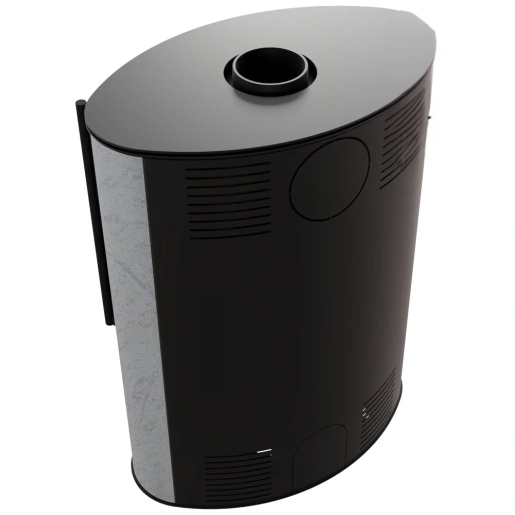 Soba Bjorn 7kW ceramica Gray Satin cu capac otel