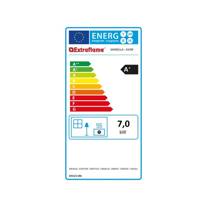 Sobă pe peleți Extraflame Nordica MARIELLA AD 7 kW - 201 m³ - Negru