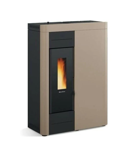 Sobă ermetică pe peleți Extraflame Nordica VIRNA IDRO.16 Slim, 14,5 kW, 416 m³ , tip centrala, MATT TAUPE