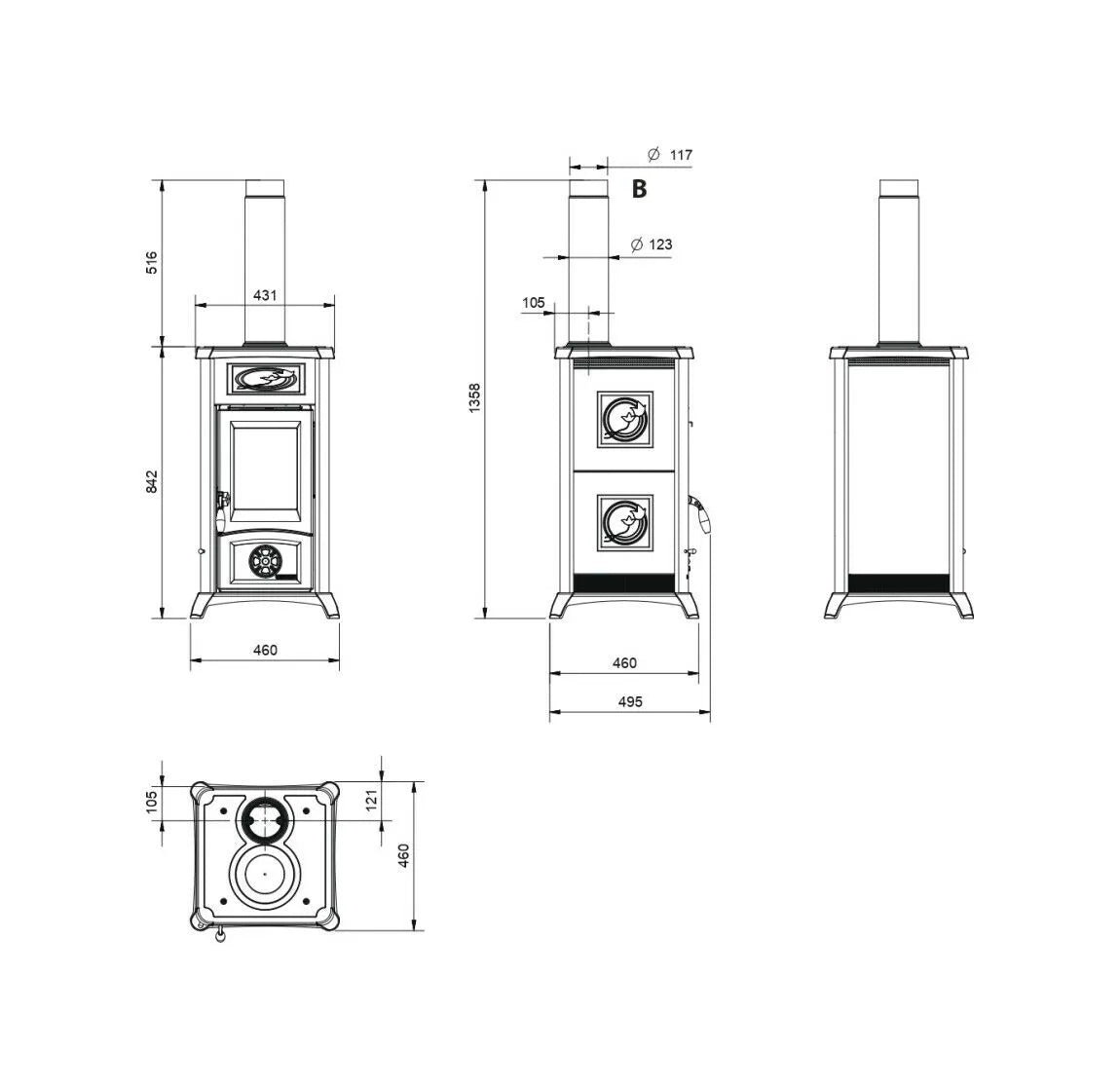 SOBĂ PE LEMNE NORDICA GEMMA Elegance White Infinity