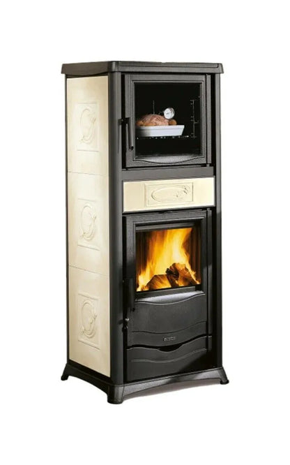 Nordica ROSSELLA PLUS FORNO 5.0 Sobă pe lemne cu cuptor 9,4 kW - 270 m³ - Liberty cream