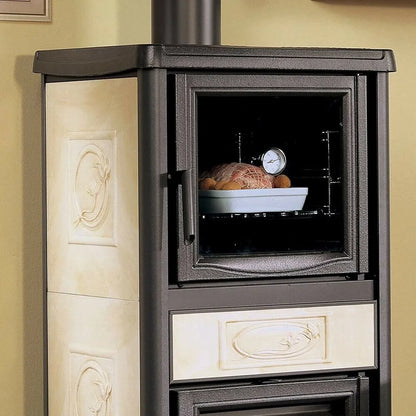 Nordica ROSSELLA PLUS FORNO 5.0 Sobă pe lemne cu cuptor 9,4 kW - 270 m³ - Liberty cream