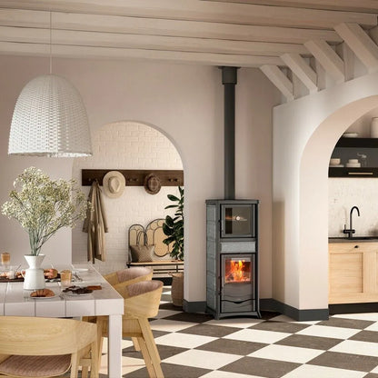 Nordica ROSSELLA PLUS FORNO 5.0 Sobă pe lemne cu cuptor 9,4 kW - 270 m³ - piatra