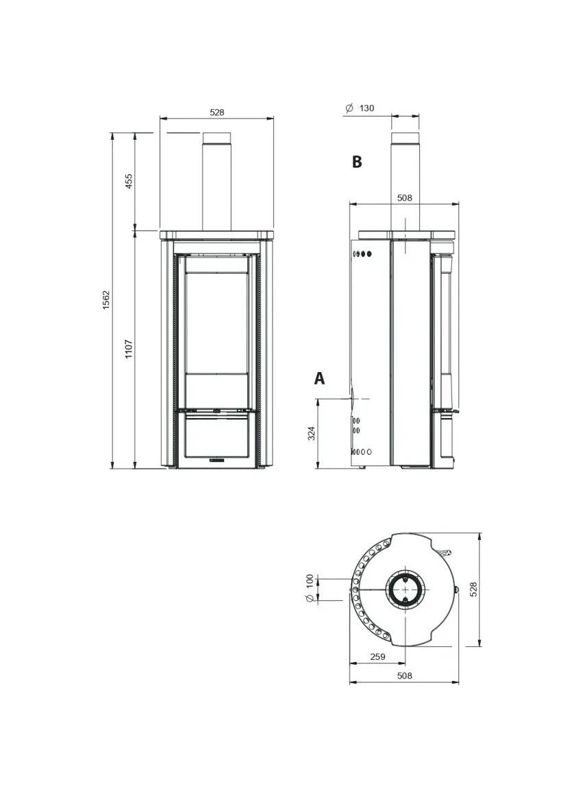 Nordica LIÙ 5.0 PETRA Prestige Sobă pe lemne 7,5 kW - 215 m³ - piatră naturală