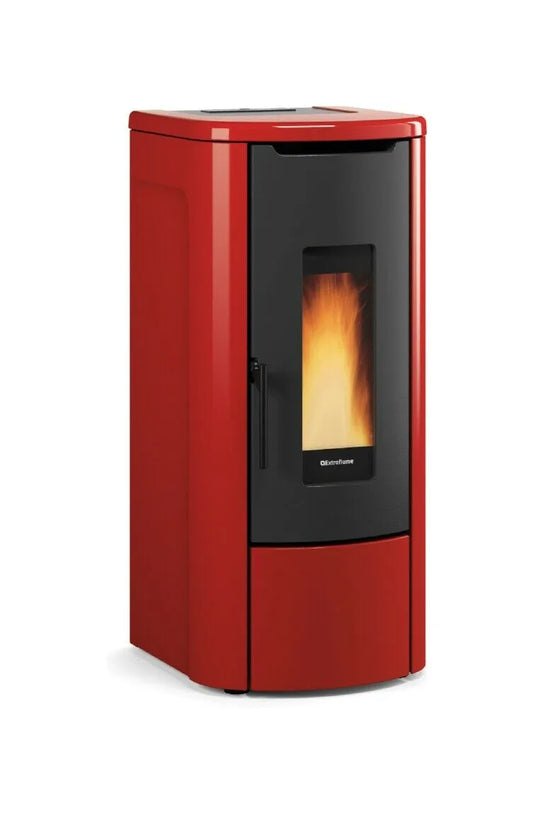 Termosemineu pe peleti, tip centrala, 14,2 kW, Rosanna Idro, La Nordica-Extraflame, culoarea Bordo