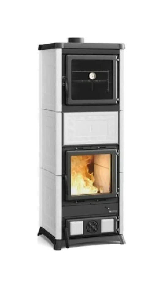 Nordica Nova Forno Prestige Sobă pe lemne cu cuptor, 11,8 kW - 388 m³ - alb mat
