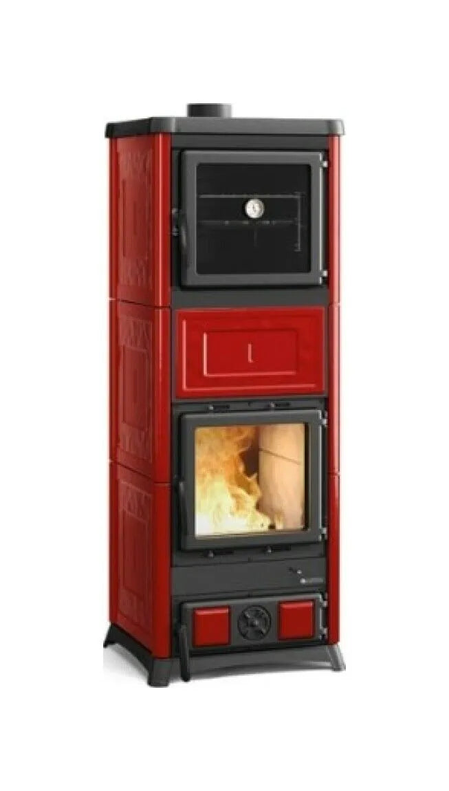 Nordica Nova Forno Prestige Sobă pe lemne cu cuptor, 11,8 kW - 388 m³ - bordo