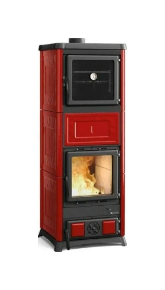 Nordica Nova Forno Prestige Sobă pe lemne cu cuptor, 11,8 kW - 388 m³ - bordo