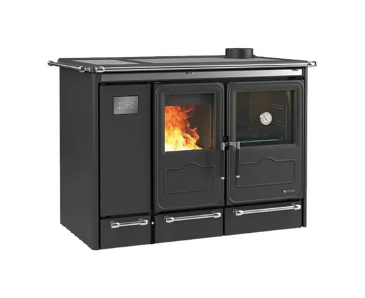 Sobă pe lemne tip centrala Nordica Sierra Prestige 15,4 kW - 442 m³ încălzibilă - antracit negru