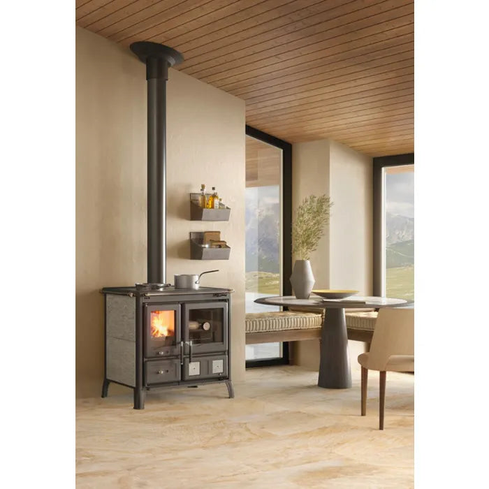 Nordica Gardenia 5.0 vst Prestige Sobă pe lemne de 9,5 kW - 272 m³ încălzibil - piatră naturală