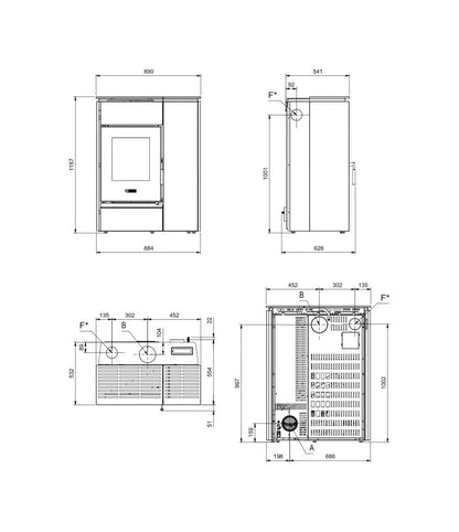 SOBA LEMN SI PELETI NORDICA EXTRAFLAME MARGARET 10KW
