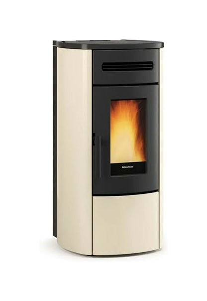 Sobă pe peleți ventilată Extraflame nordica Guenda Idro 5.0 Evolution 16,7 kW - 479 m³ încălzibilă, tip centrala, - Ivory