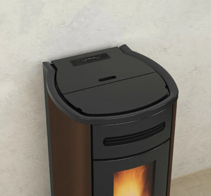 Sobă pe peleți ventilată Extraflame nordica Guenda Idro 5.0 Evolution 16,7 kW - 479 m³ încălzibilă, tip centrala, - Bronze