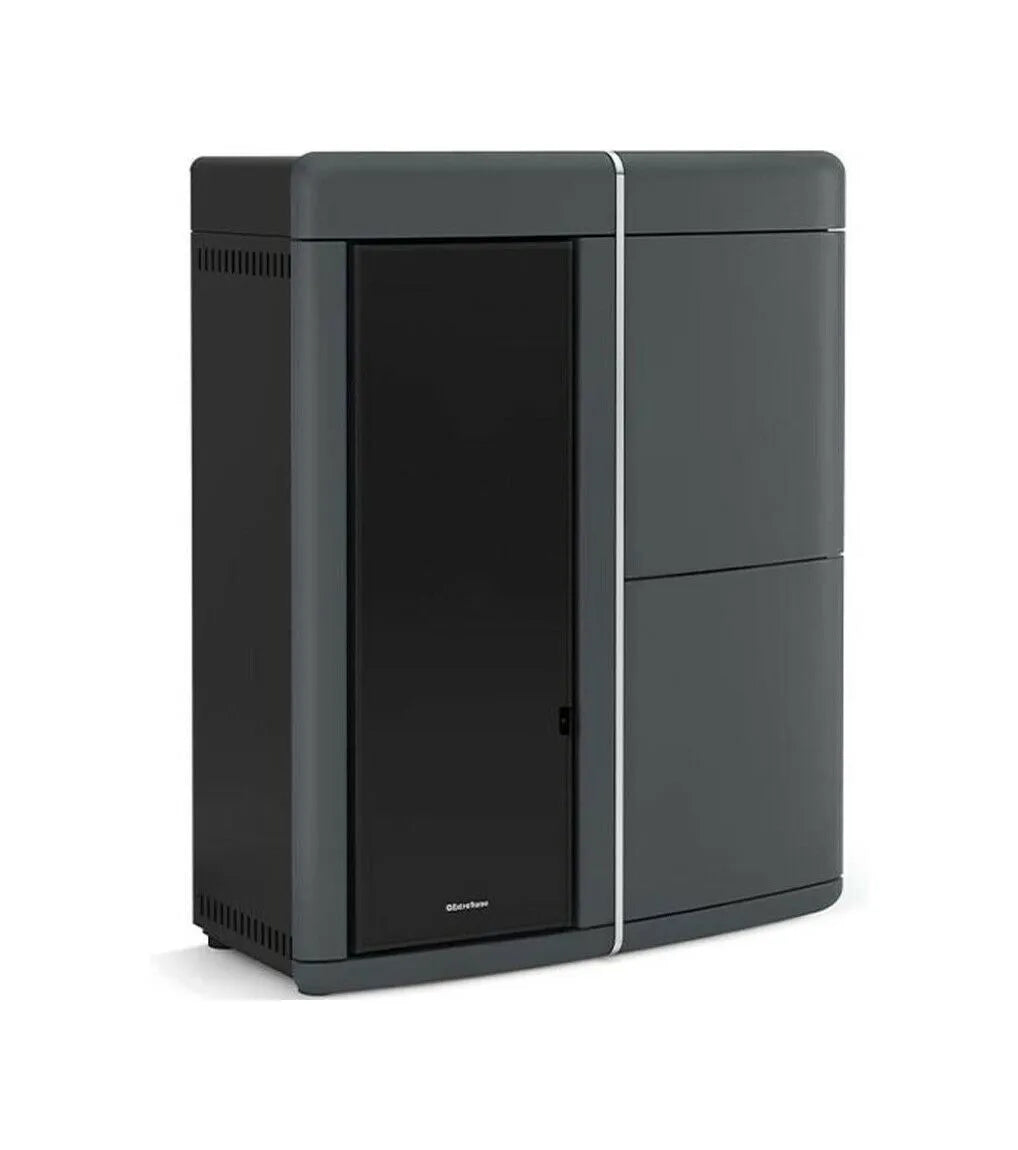 Sobă  centrala ermetică pe peleți Slim, Extraflame nordica EVELYNE IDRO 2.0 Evolution 18 kw - 517 m³ - Gri