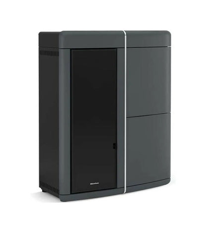Sobă  centrala ermetică pe peleți Slim, Extraflame nordica EVELYNE IDRO 2.0 Evolution 18 kw - 517 m³ - Gri