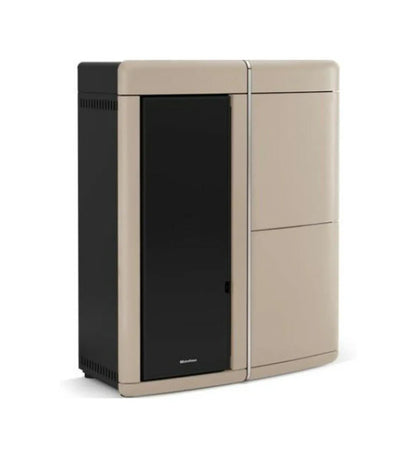 Sobă  centrala ermetică pe peleți  Slim, Extraflame nordica EVELYNE IDRO 2.0 Evolution 18 kw - 517 m³ - Taupe